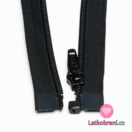 Zip spirálový dělitelný černý 40cm