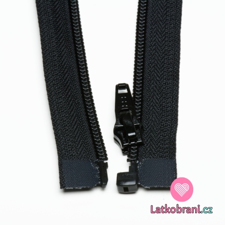 Zip spirálový dělitelný černý 85cm