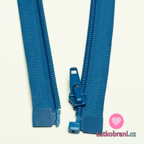 Zip spirálový dělitelný jeansově modrý 35cm