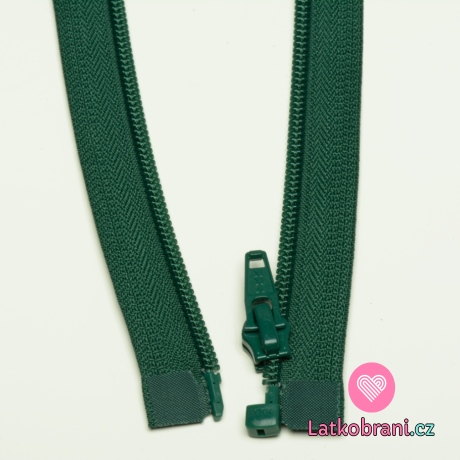 Zip spirálový dělitelný lesní zelená 70cm