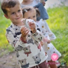 Teplákovina potisk medvídek Méďa na smetanové